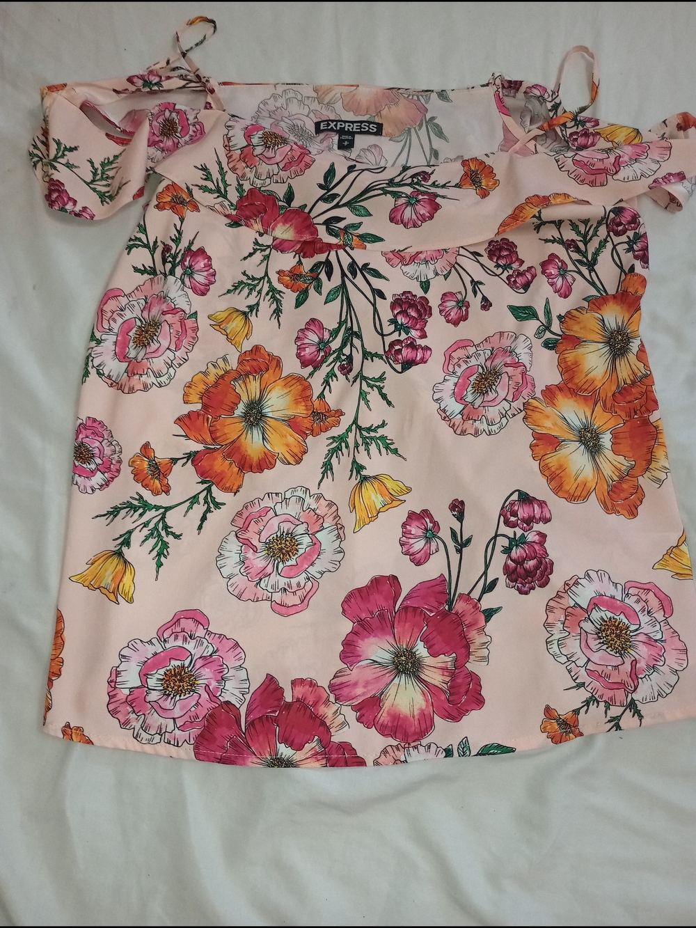 Express Pink Floral Tie-Shoulder Camisole